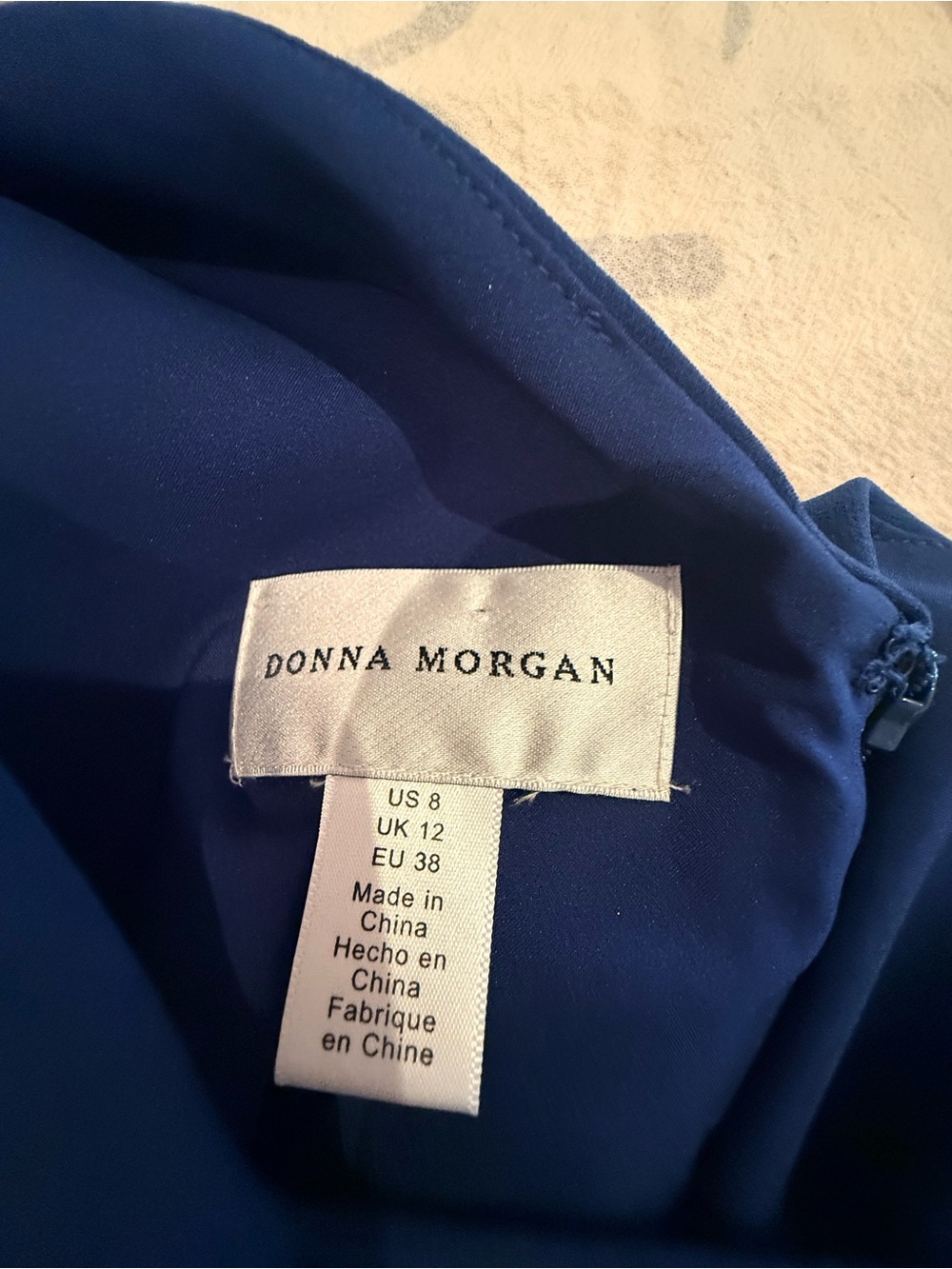 Donna Morgan navy Blue Shift Dress with Bow - Picture 5 of 5